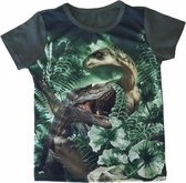S&C dinosaurus t-shirt - Dino shirt - Shunosaurus / Ceratosaurus  - groen - maat 92 (2)