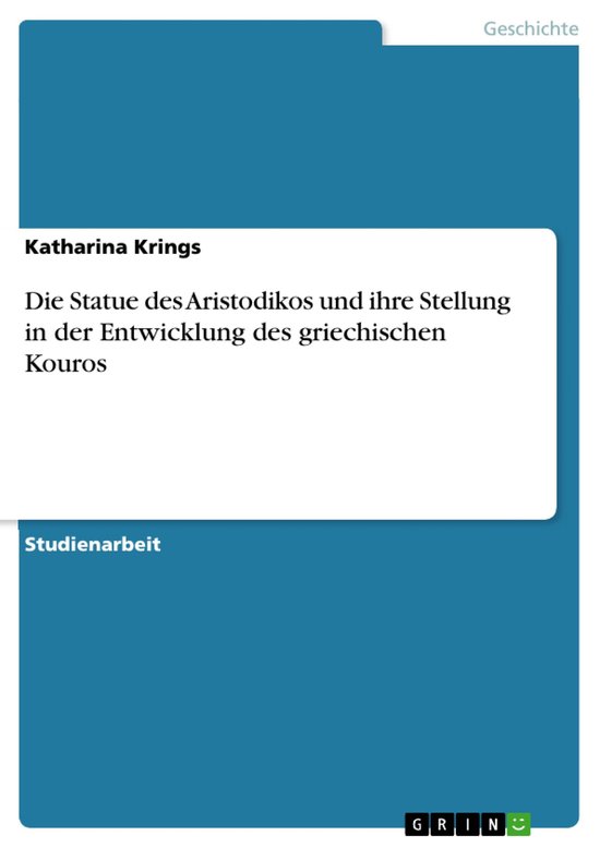 Die Statue des Aristodikos und ihre Stellung in der Entwickl ... - cover