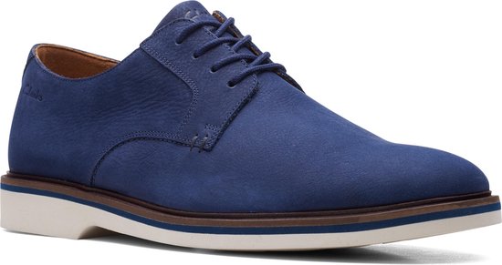 Clarks - Heren schoenen - Malwood Plain - G - Blauw - maat 10,5 | bol.com