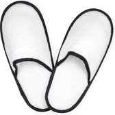 Unico Badstoffen Slippers Wit-Zwart 5 paar-38-40