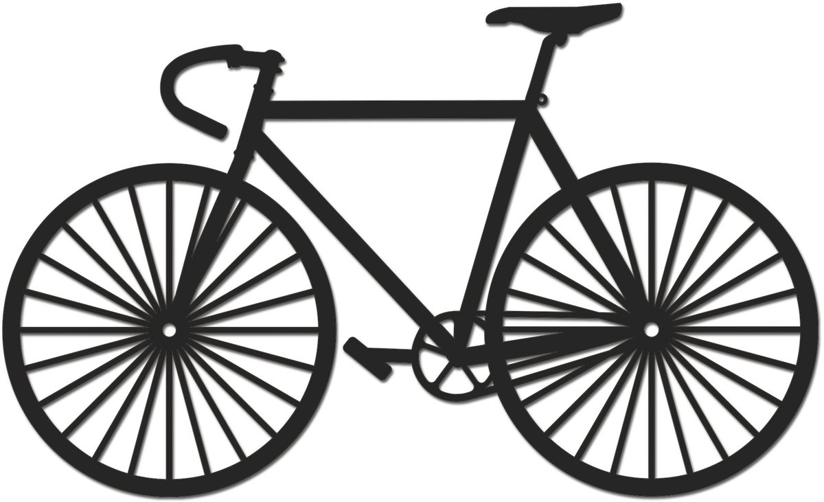 Hout-Kado - Racefiets - Small - Zwart - Geometrische dieren en vormen - Hout - Lasergesneden- Wanddecoratie