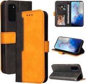 Voor Samsung Galaxy S20 Zakelijke Stiksels-Kleur Horizontale Flip PU Lederen Case met Houder & Kaartsleuven & Fotolijst (Oranje)