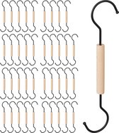 Relaxdays 40x s haken kapstok - ophanghaken kleding - keukenhaken - kapstokhaken - hout