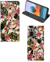 Hoesje ontwerpen Xiaomi Redmi Note 10 Pro Smart Cover Valentijn Cadeautje Vrouw Bloemen