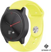 Siliconen Smartwatch bandje - Geschikt voor  Garmin Vivomove HR sport band - geel - Strap-it Horlogeband / Polsband / Armband