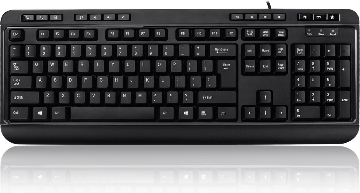 Adesso toetsenbord Multimedia - 3 poorts USB-hub - qwerty - 17.7 x 6.6 x 0.8 cm