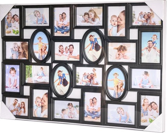 Decopatent® XL Fotolijst Collage Voor 24 Foto's Van  15x10 & 10x15 Cm Fotolijsten Fotolijstje Met 24 Fotokaders 865 X 58cm 2