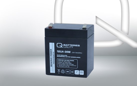 Q-Batteries 12LH-30W LH 12V 5Ah AGM