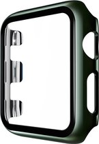Apple Watch 44MM Full Cover Bumper Hoesje + Screenprotector - Kunststof - TPU - Apple Watch Case - Donker Groen