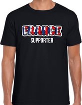Zwart France fan t-shirt voor heren - France supporter - Frankrijk supporter - EK/ WK shirt / outfit S