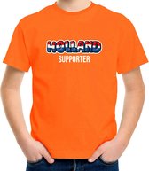 Oranje Holland fan t-shirt voor kinderen - Holland supporter - Nederland supporter - EK/ WK shirt / outfit 146/152