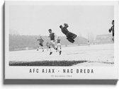 Walljar - Poster Ajax - Voetbalteam - Amsterdam - Eredivisie - Zwart wit - AFC Ajax - NAC Breda '63 - 60 x 90 cm - Zwart wit poster