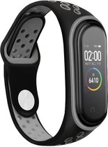 Siliconen Smartwatch bandje - Geschikt voor Xiaomi Mi Band 6 sport bandje - zwart/grijs - Strap-it Horlogeband / Polsband / Armband