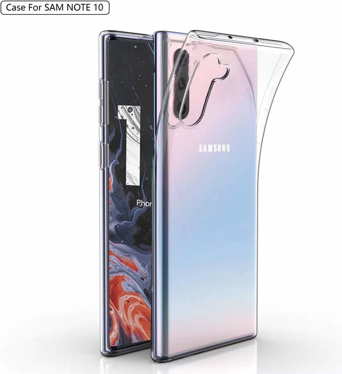 Ntech Back Cover Hoesje Geschikt Voor Samsung Galaxy Note 10 Transparant