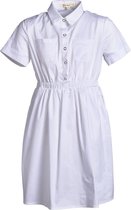 Meisjes jurk  wit katoen | Maat 128/ 8Y