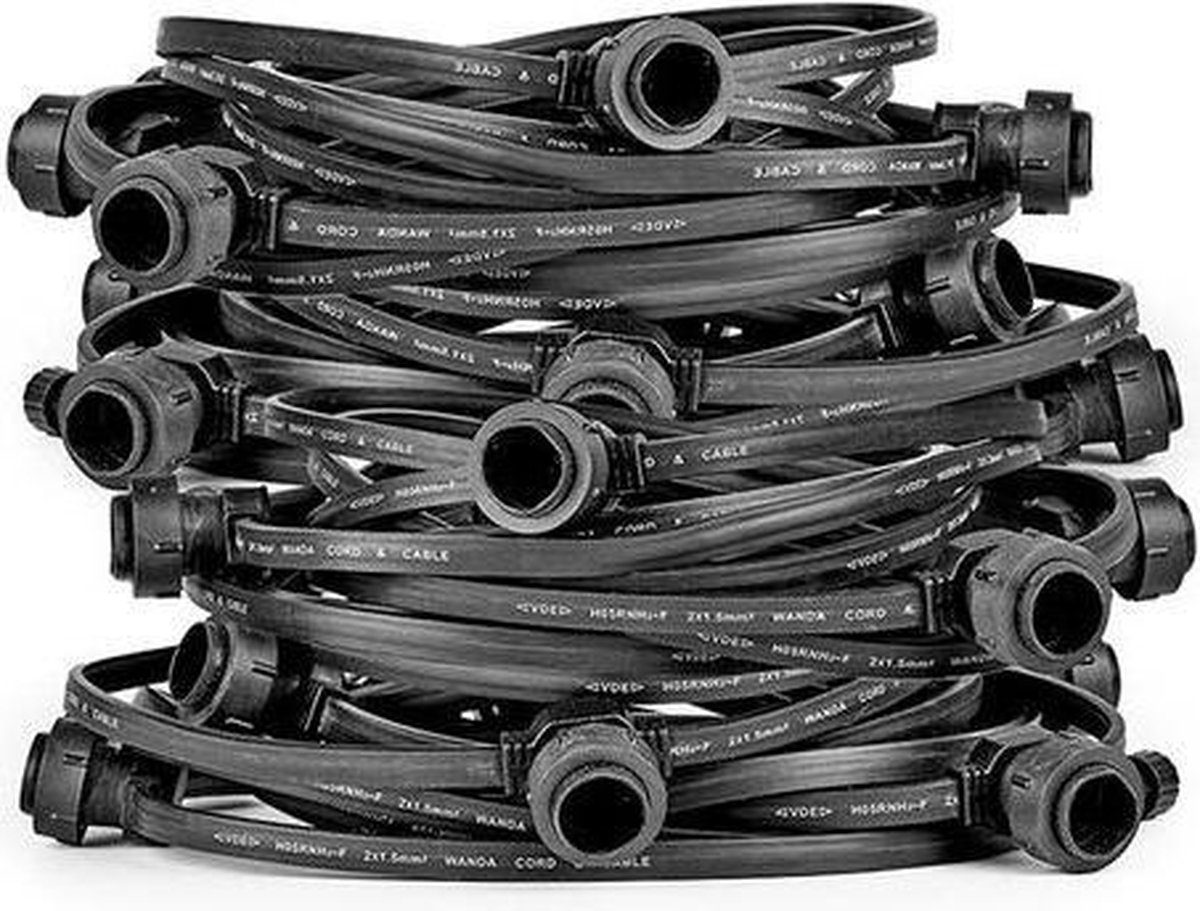 LEDmaxx Prikkabel 20 meter met 40x fitting IP65 | 40x E27 | Max 1500 watt