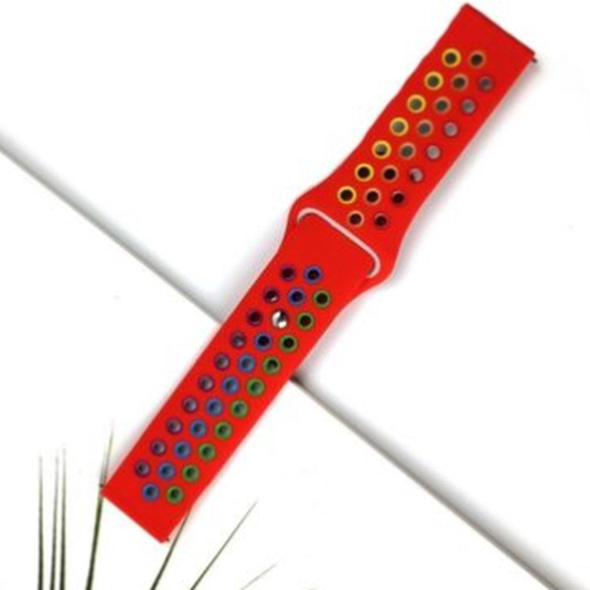 Sportband – geschikt voor Polar Vantage M (46mm) – rood/kleurrijk