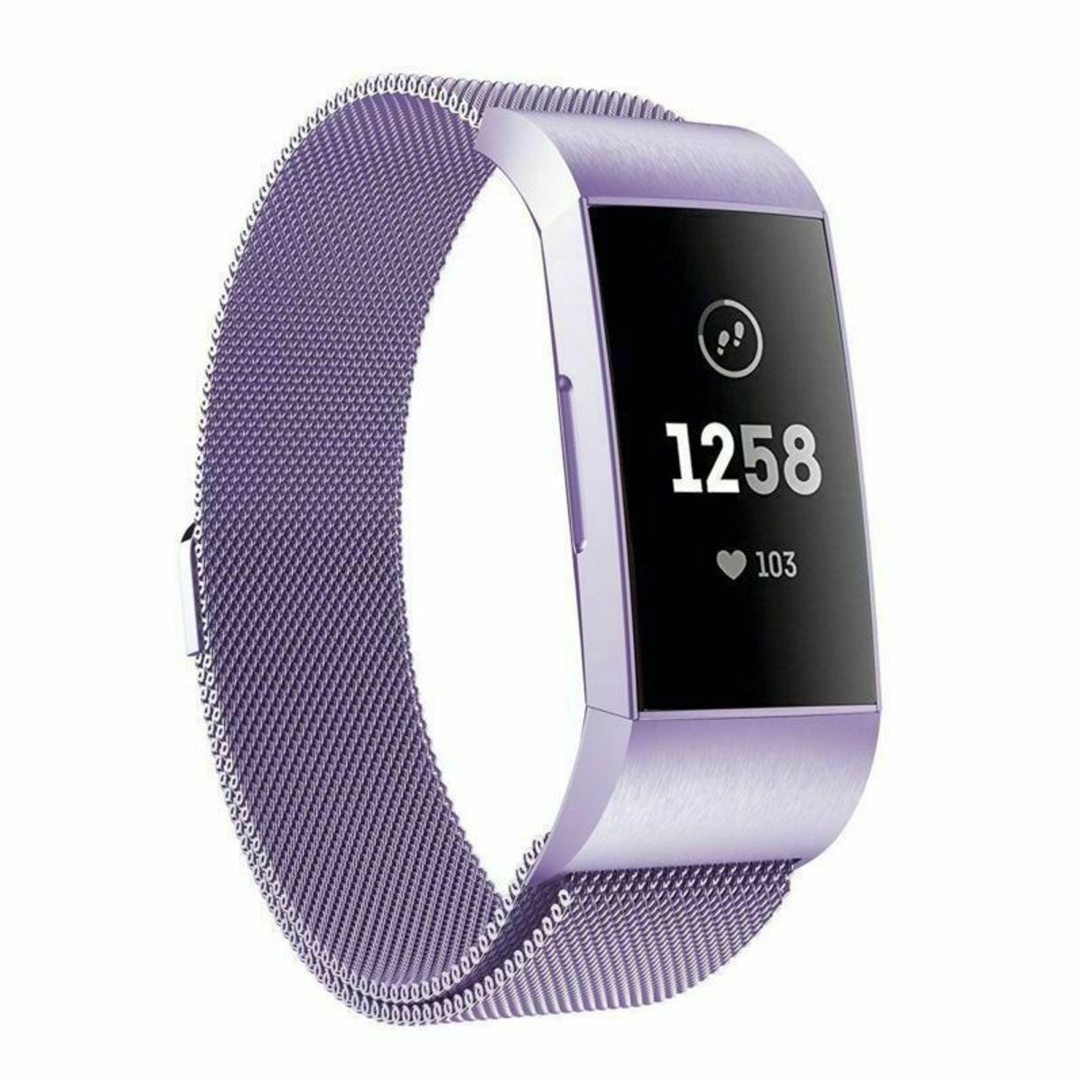 geschikt voor Fitbit geschikt voor Fitbit Charge 4 Milanese band - lila - Large