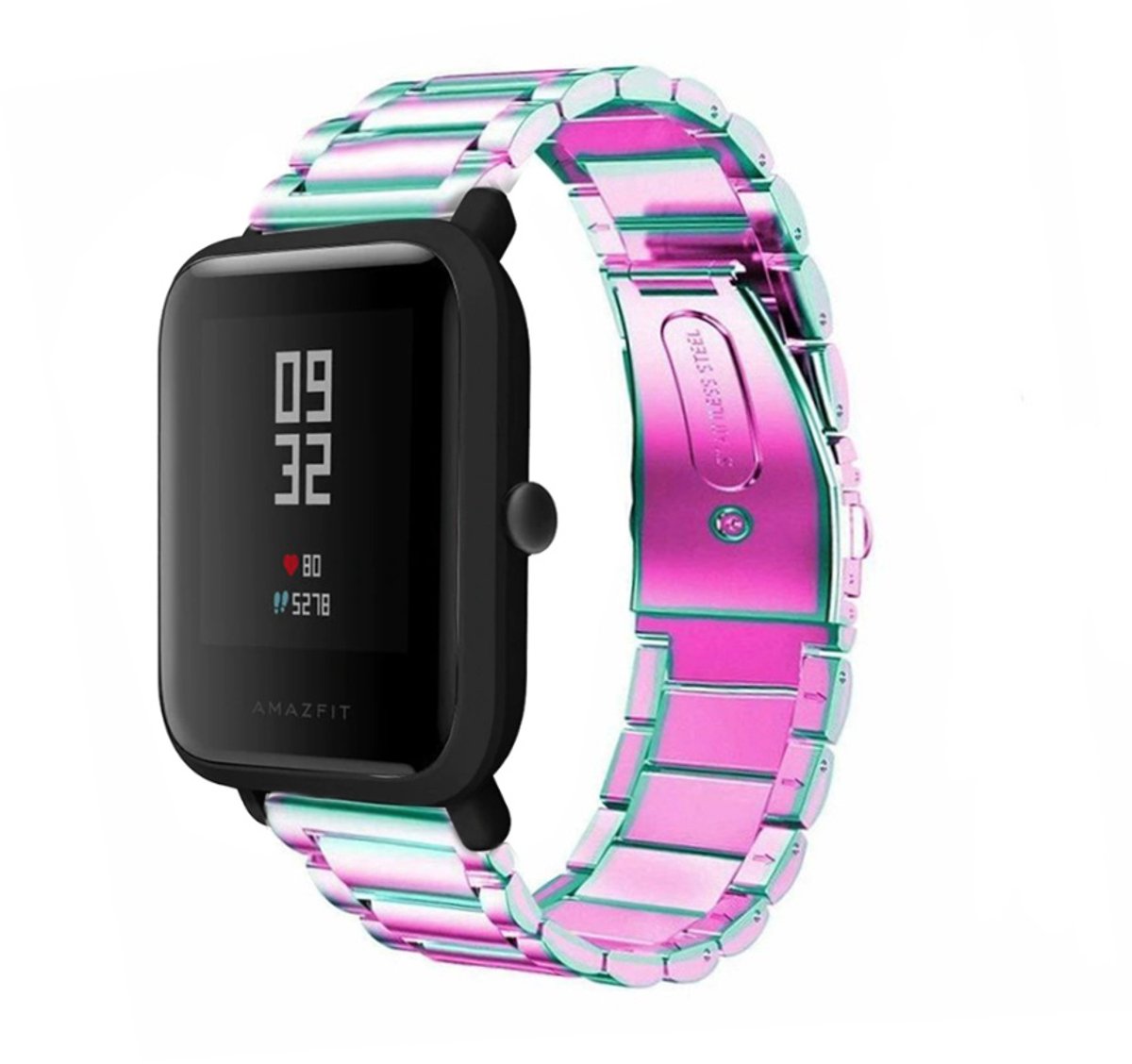 Xiaomi stalen band geschikt voor Amazfit Bip 42mm - regenboog