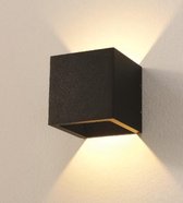 Wandlamp LED Cube Zwart IP54  Dim To Warm