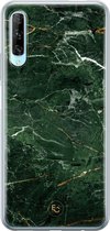 Huawei P Smart Pro hoesje - Marble jade green - Siliconen - Soft Case Telefoonhoesje - Marmer - Groen