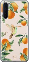 ELLECHIQ - Hoesje geschikt voor OnePlus Nord - Tropical fruit - Soft Case TPU Backcover - Oranje