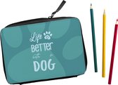 Teken Etui met inhoud 32-delig Life Is Better With A Dog (liggend)