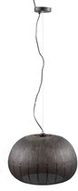 PTMD Kailey Black bamboe hanglamp rond S