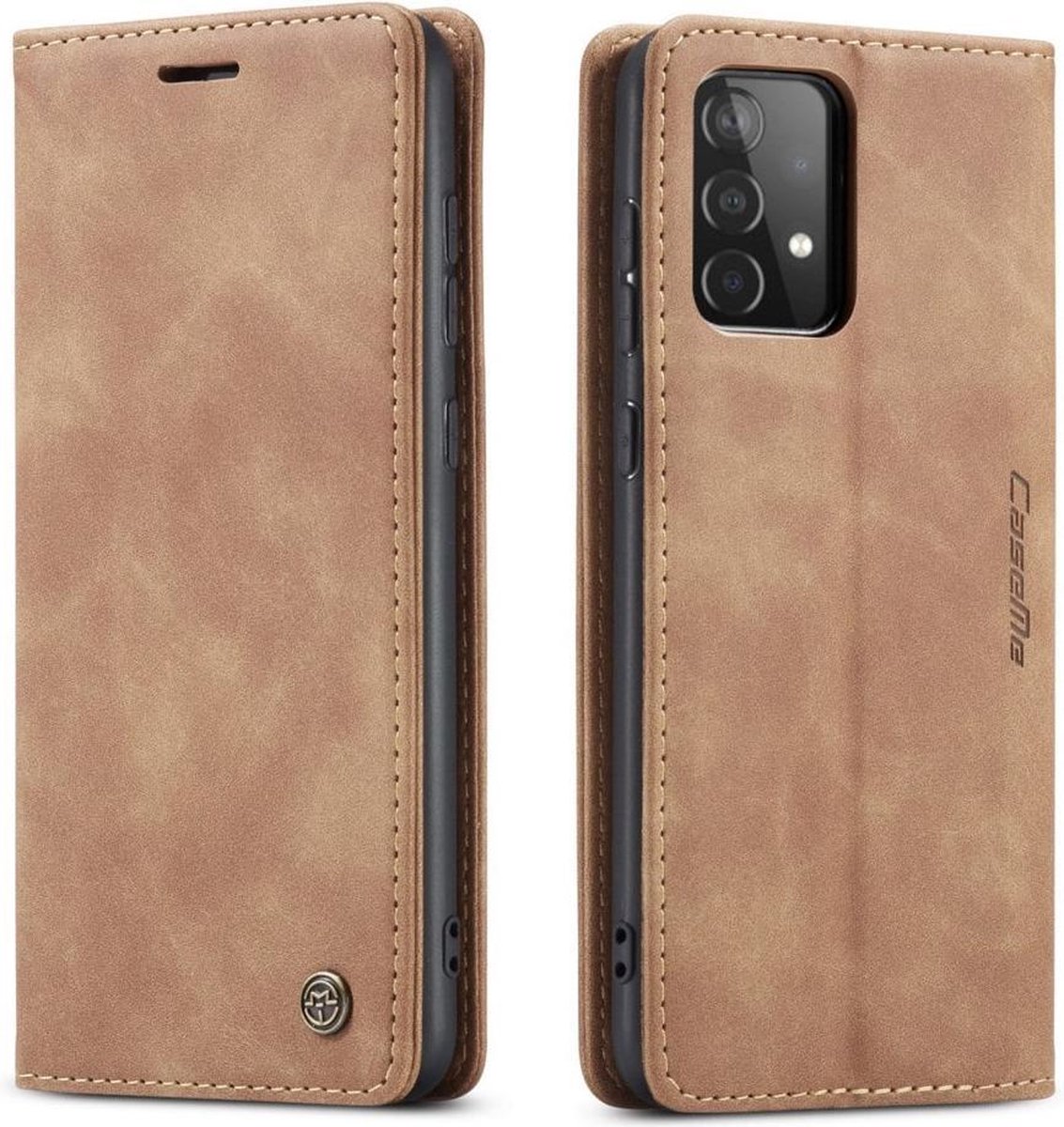 Samsung Galaxy A52 Slank Book Case Hoesje Bruin - Caseme (013 Serie) + Cacious Screen Protector