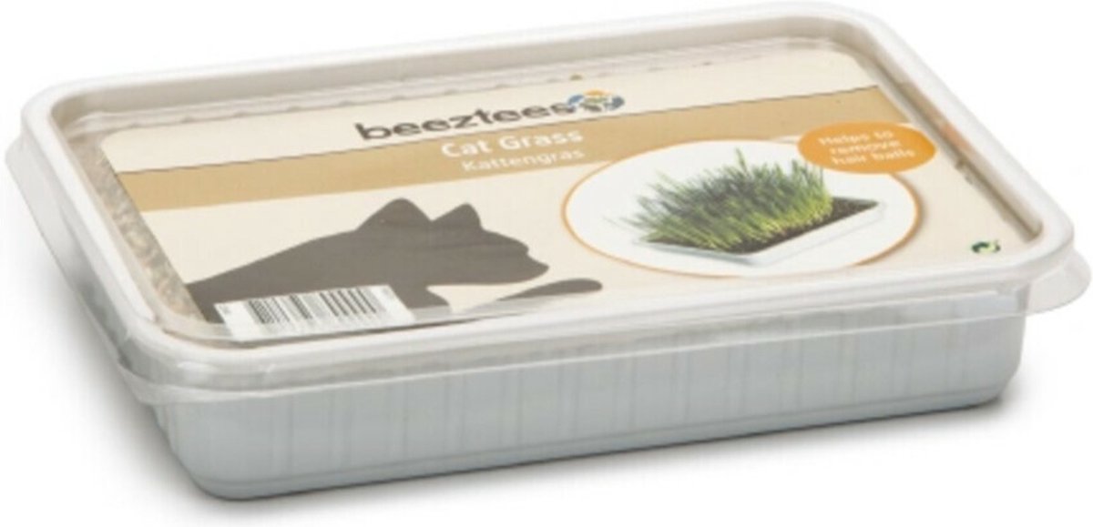 Beeztees kattengras plastic box - Kattensnacks - 130 gram