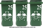 6 delige set container sticker flamingo kus met huisnummer | Kliko | Rosami