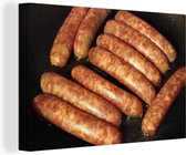 Préparation de bratwursts toile 30x20 cm - petit - Tirage photo sur toile (Décoration murale salon / chambre)