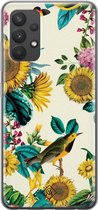 Samsung A32 4G hoesje siliconen - Zonnebloemen / Bloemen | Samsung Galaxy A32 4G case | geel | TPU backcover transparant