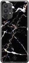 Samsung A32 4G hoesje siliconen - Marmer zwart | Samsung Galaxy A32 4G case | zwart | TPU backcover transparant