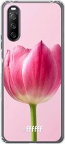 6F hoesje - geschikt voor Sony Xperia 10 III -  Transparant TPU Case - Pink Tulip #ffffff