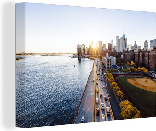Sunrise in New York toile 2cm 120x80 cm - Tirage photo sur toile (Décoration murale salon / chambre)