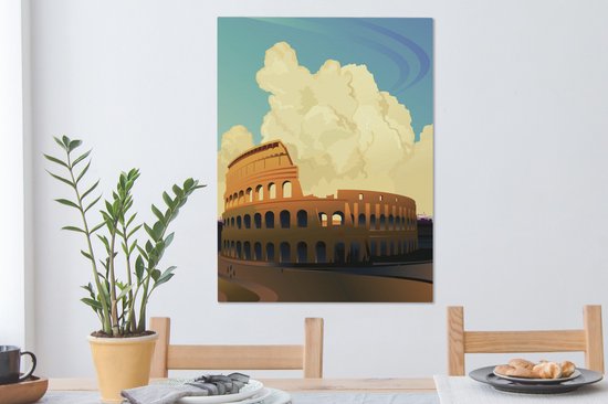Illustration du Colisée de Rome 60x80 cm - Tirage photo sur toile (Décoration murale salon / chambre)