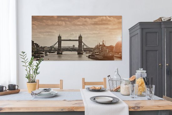 Sunset at the Tower Bridge toile 2cm 160x80 cm - Tirage photo sur toile (Décoration murale salon / chambre)