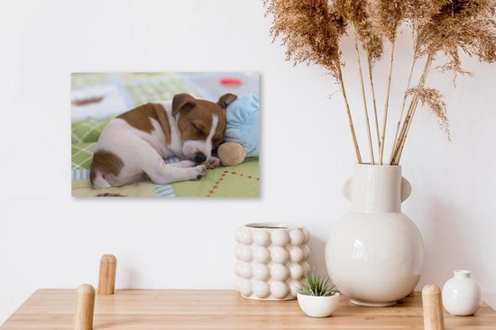Peintures sur Toile Puppy - Sommeil - Couverture - 30x20 cm - Décoration murale