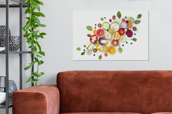 Toile empilée de légumes 2cm 60x40 cm - Tirage photo sur toile (Décoration murale salon / chambre)