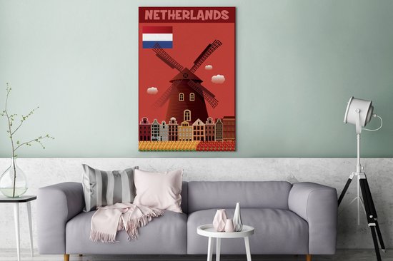 Tableau sur toile Une affiche des Nederland - 120x180 cm - Décoration murale XXL