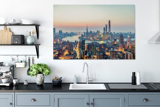 Shanghai au lever du soleil 140x90 cm - Tirage photo sur toile (Décoration murale salon / chambre)