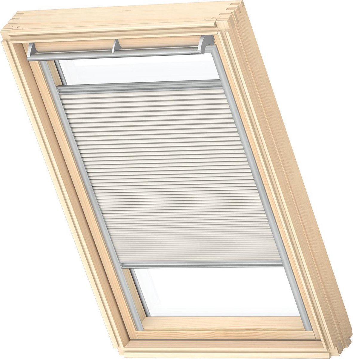 VELUX Origineel Verduisterend Plisségordijn (FHC), Zilveren Kozijn, UK04, Light Grey