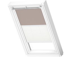 VELUX Origineel Verduisterend Rolgordijn Plus Plissé (DFD) Wit Kozijn, SK06, Light Taupe