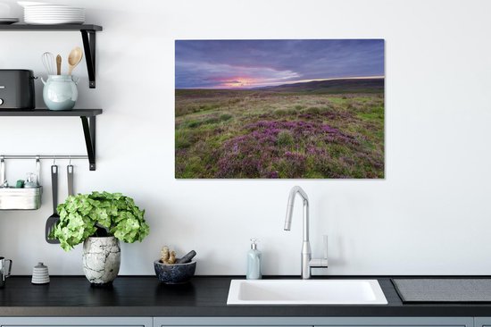 Ciel coloré sur le parc national d'Exmoor en Angleterre Toile 90x60 cm - Tirage photo sur toile (Décoration murale salon / chambre)