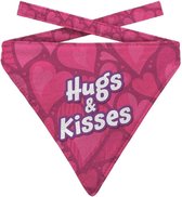 Plenty Gifts Hondenhalsdoek Hugs & Kisses Roze Polyester Maat M