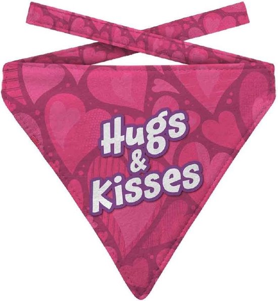 Plenty Gifts Dog Neck Foulard Hugs & Kisses Rose Polyester Taille M |  bol.com