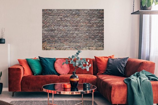 Affiche murale brique grise 120x80 cm - Tirage photo sur Poster (décoration murale salon / chambre)