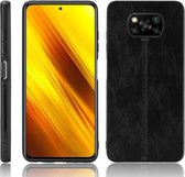 Voor Xiaomi Poco X3 NFC Schokbestendig Naaien Koe Patroon Huid PC + PU + TPU Case (Zwart)