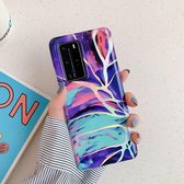 Voor Huawei P40 Pro / Pro + Laser Marble Pattern TPU beschermhoes (Purple Cloud)